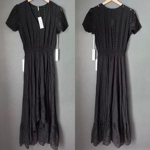 New, no tags Young Fabulous & Broke Maxi Dress black / high-low eyelet Small